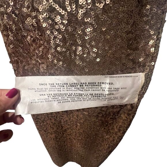 Dress the Population sequin gold dress with v neck size xl nwt - Picture 6 of 11